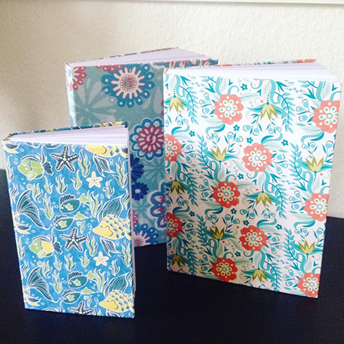 Handbound journals, greetings, design by Olivia Linn