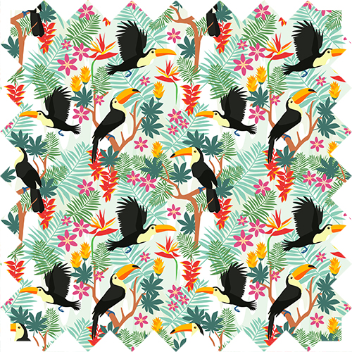 toucan pattern, animal, textile, design by Olivia Linn